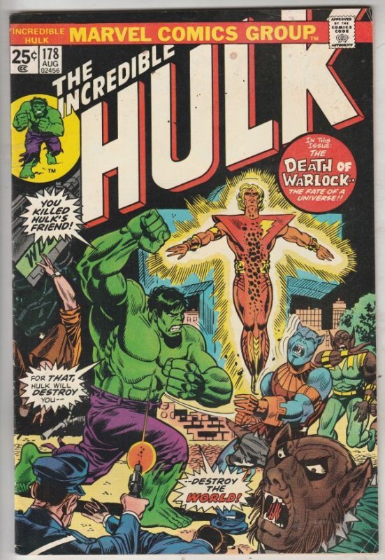 Incredible Hulk #178 (Aug-74) VF/NM+ High-Grade Hulk