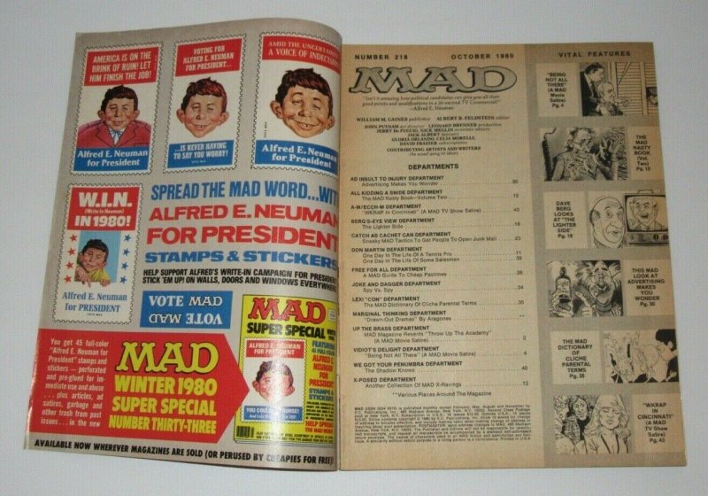 Mad Magazine #218 Vote October 1980 EC Publications FN/VF