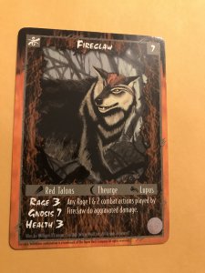 FIRECLAW : RAGE Werewolf UMBRA Character Card; White Wolf TCG, Red Talons tribe