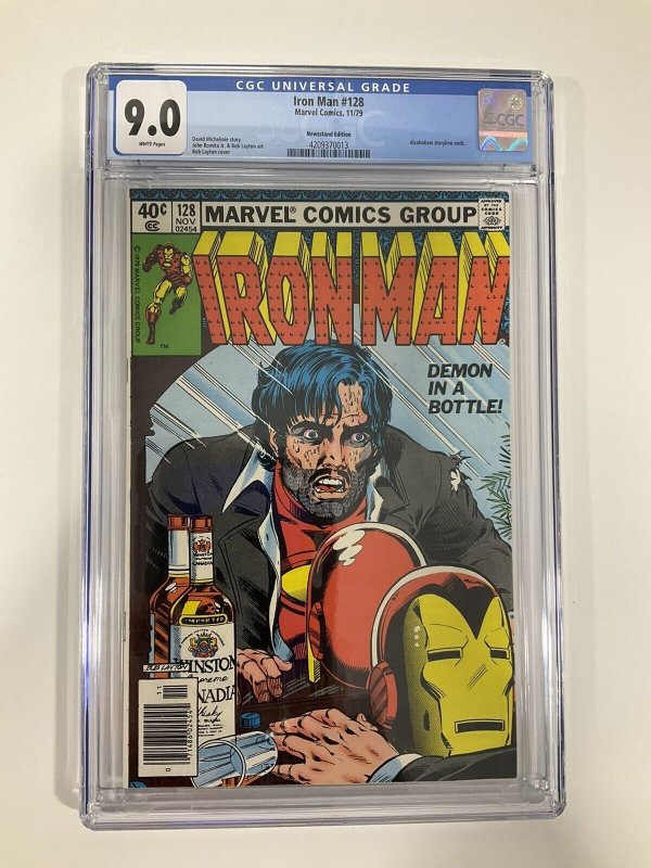 IRON MAN 128 NEWSSTAND CGC 9.0 WHITE PAGES MARVEL 1979 