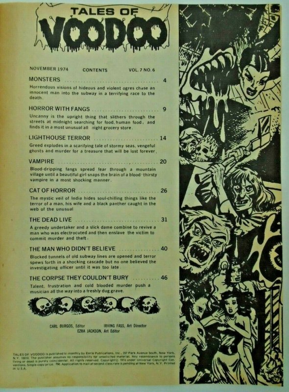 mm Tales of Voodoo (1968, Eerie) v7, #6nm- Last Issue