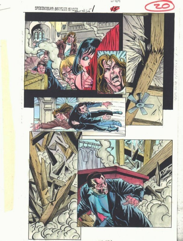 Spectacular Scarlet Spider #1 p.20 Color Guide Art - Robbery by John Kalisz