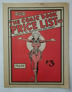 American Comic Book Company Pulps #3 Price List '70s Catalog VF High Grade