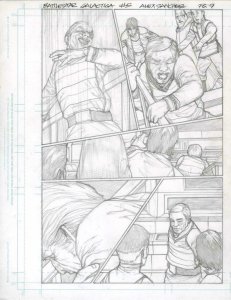 Battlestar Galactica #5 pg 9 Original Penciled art ALEX SANCHEZ Commander Adama