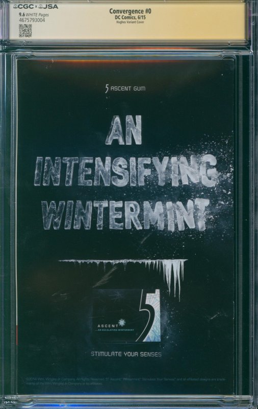 Convergence #0 CGC 9.6 ADAM HUGHES AUTHENTICATED AUTOGRAPH