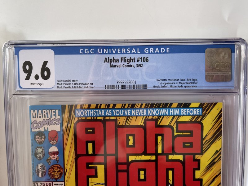 Alpha Flight  #106 CGC 9.6 - Northstar  Revelation