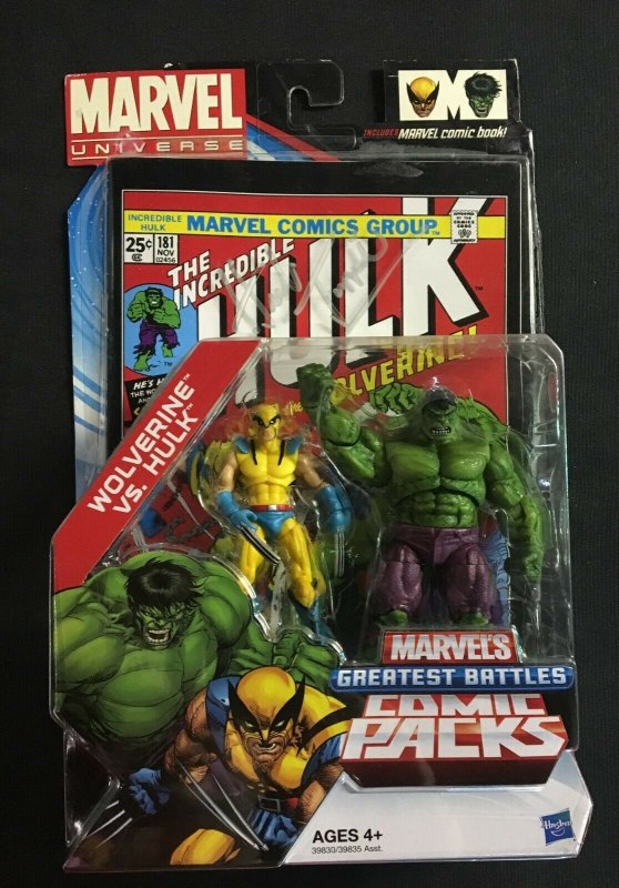 MARVEL GREAT BATTLES WOLVERINE V HULK SIGNED BY HERB TRIMPE INC HULK 181 REPRINT 