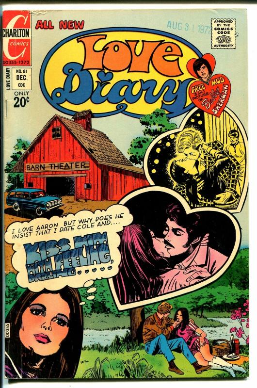 Love Diary #81 1972-Charlton-Bobby Sherman pin-up-nude woman panel-FN