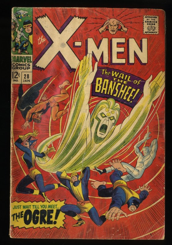 X-Men #28 GD 2.0 1st Appearance Banshee! Cyclops!  Ogre!