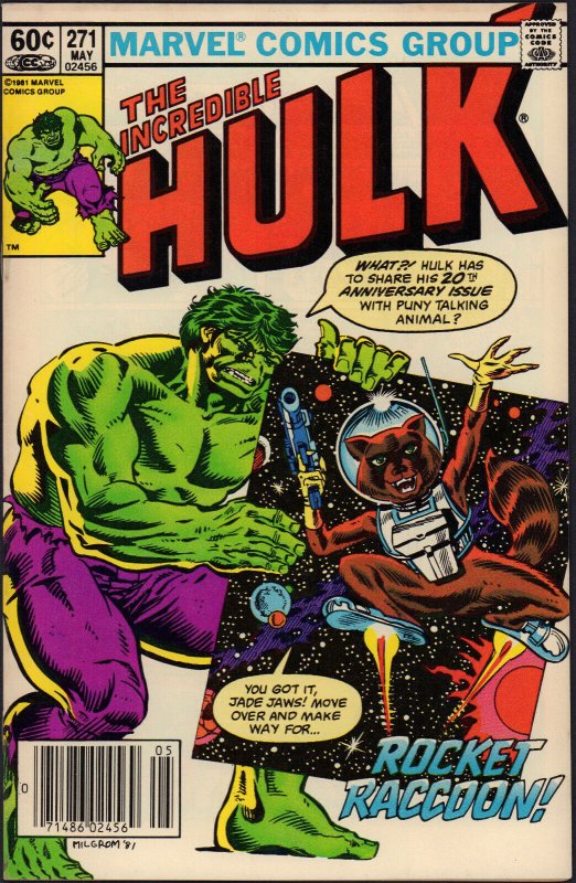 Incredible Hulk #271 - 1st Comic Book App of Rocket Raccoon (8.0 / 8.5 ...