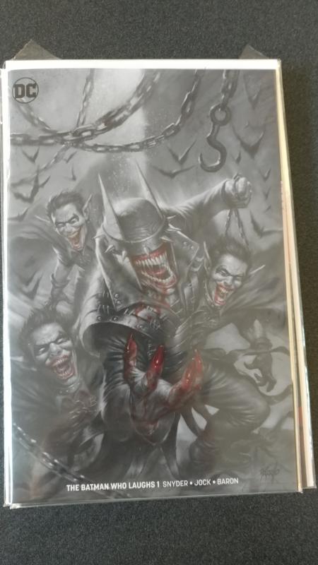 BATMAN WHO LAUGHS #1 PARRILLO B&W VARIANT DC COMICS 1ST APP. GRIMM KNIGHT