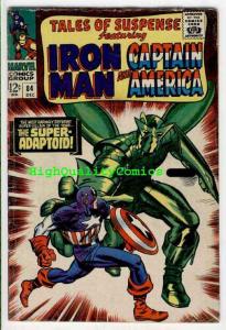 TALES of SUSPENSE #84, VG to VG+, Captain America, Iron Man, Jack Kirby, 1966