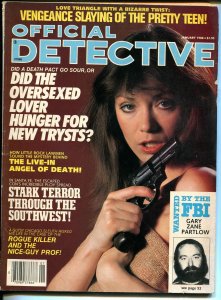 Official Detective 1/1988- spicy gun moll-violent pulp crime thrills-pistol-VG