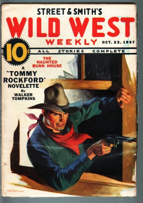 WILD WEST WEEKLY-10/23/1937-PULP-TOMMY ROCKFORD-HAUNTED BUNK HOUSE! VF