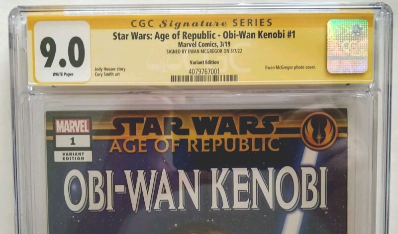 Star Wars: Age of Republic-Obi-Wan Kenobi 1 (2019) CGC 9.0 *EWAN McGREGOR signed