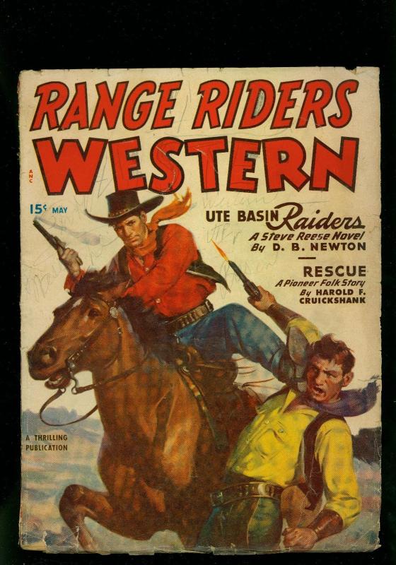 Range Riders Western Pulp May 1950- Steve Reese- Harold Cruickshank -VG