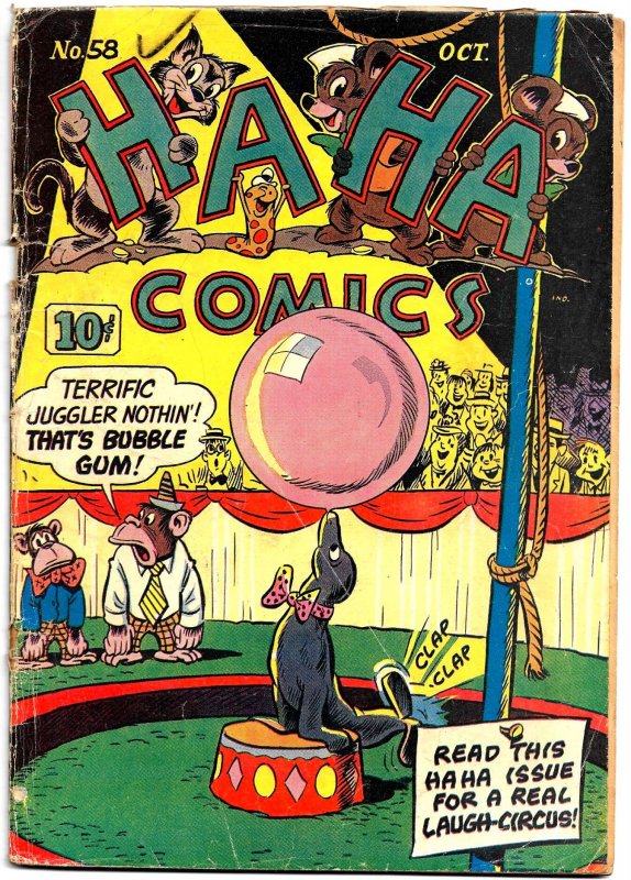 HA HA COMICS #58 (Oct1948) 4.0 VG  Dan Gordon cover! Ken Hultgren! Al Hubbard!