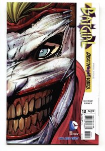 BATGIRL #13-2012-DC-comic book-Death of the Family-Joker cover
