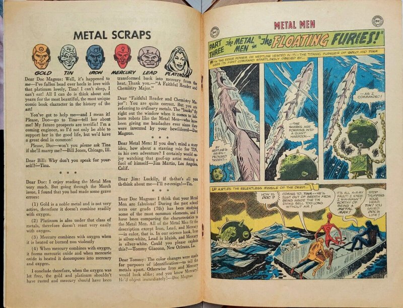 METAL MEN #11 VG (DC 1965) Nice Silver Age THE FLOATING FURIES ft DOC MAGNUS!