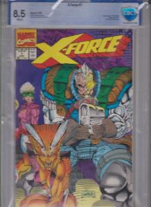 X-FORCE #1 CBCS-8.5 / WHITE PAGES / 1991 / 1'st APP. G.W. BRIDGE