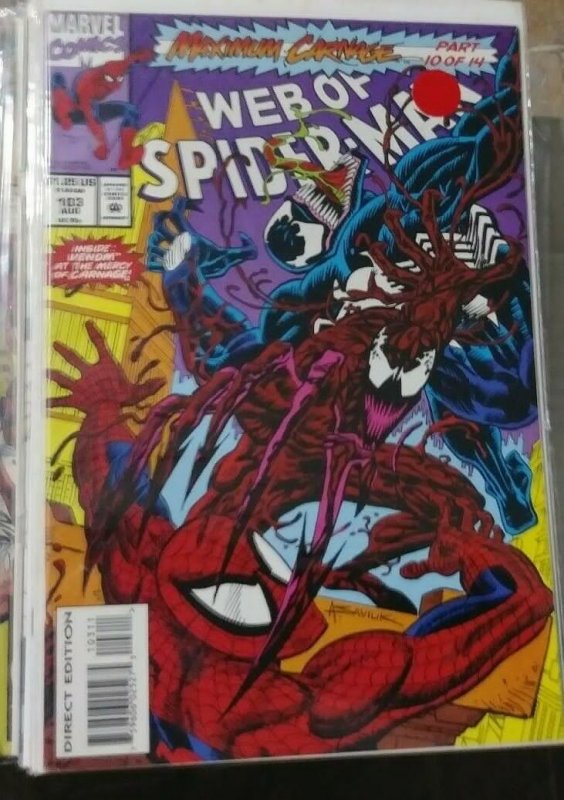 Web of spider-man # 103  1993 marvel  MAXIMUM CARNAGE PT 10 HOBGOBLIN VENOM 