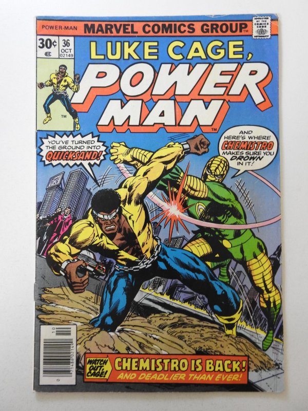 Luke Cage: Power Man #36 vs Chemistro! Solid VG Condition!