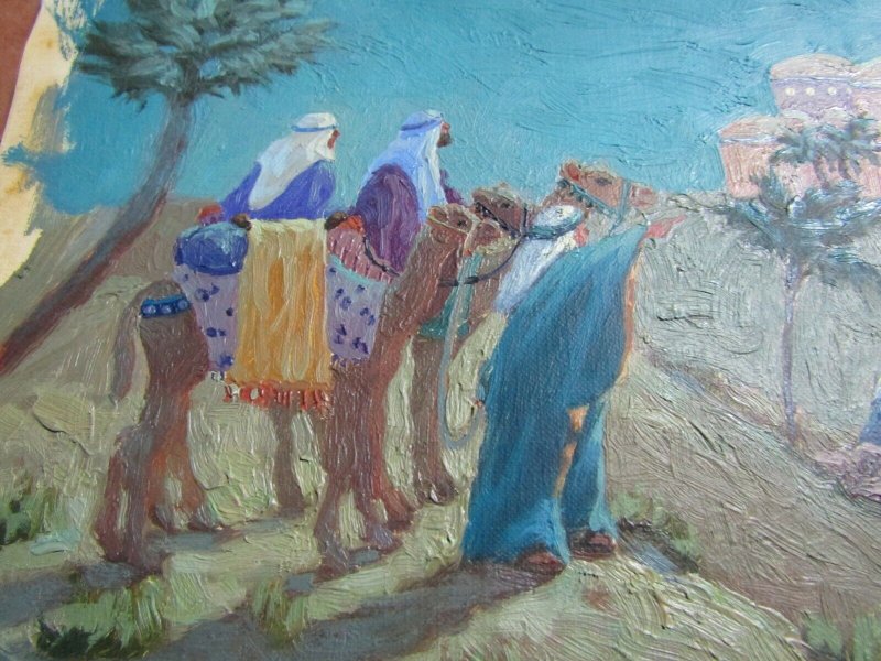 CHRISTMAS Three Wise Men Overlooking Bethlehem 17.5x10 Greeting Card Art #X6868