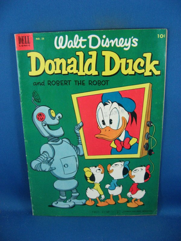 DONALD DUCK 28 F UNCLE SCROOGE ROBOT COVER 1953