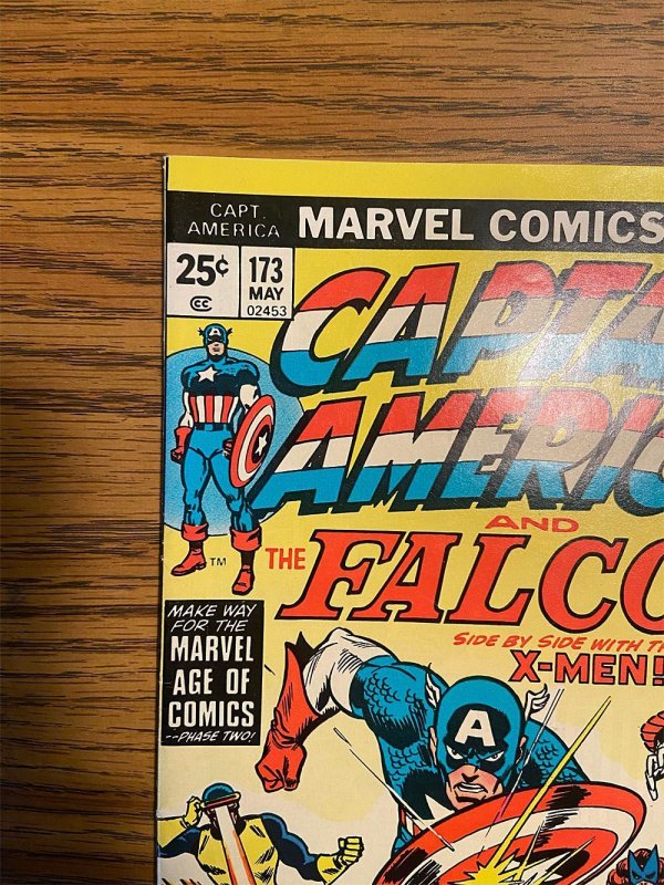 Captain America #173 (7.5 VFN-) X-Men, Gil Kane, John Romita Cover (1974)
