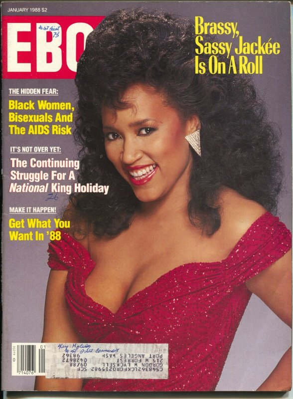 Ebony 1/1988-Jackee-AIDS Risk-Struggle For DE King Holiday-FN