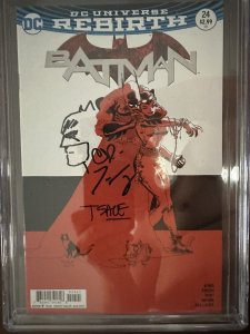 Batman #24 CGC 9.6 SS Tim Sale Var. Cover, Clay Mann Sketch, Tom King Signed x3