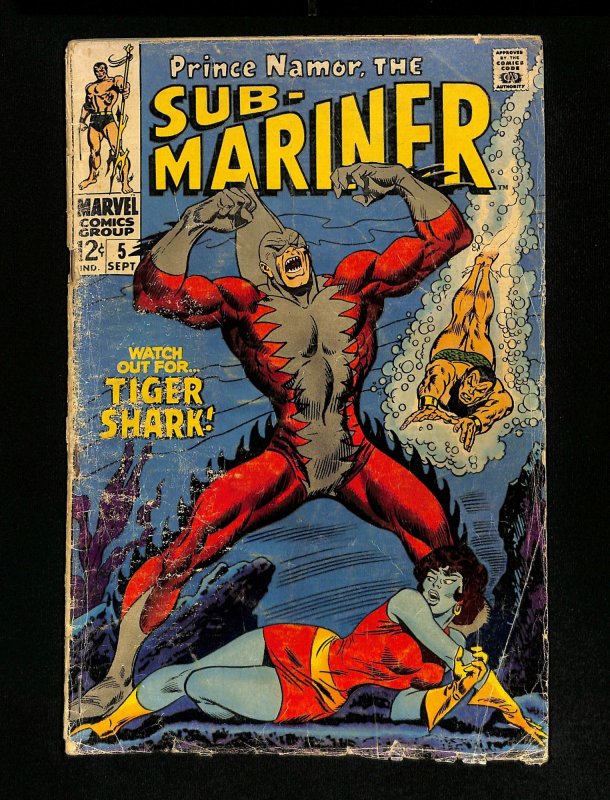 Sub-Mariner #5 1st Appearance Tiger Shark! Roy Thomas!