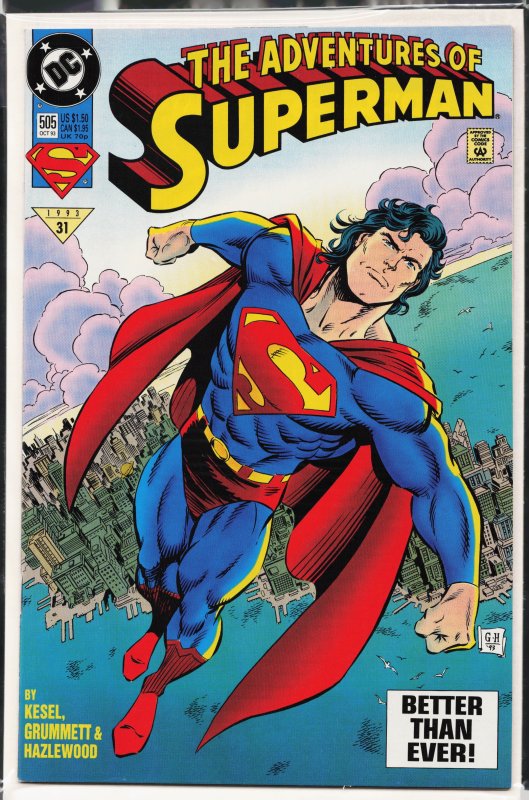 Adventures of Superman #505 Standard Cover - Direct (1993) Superman