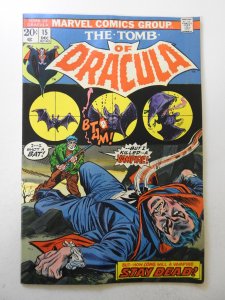 Tomb of Dracula #15 (1973) VG Condition moisture stain, rust on staples