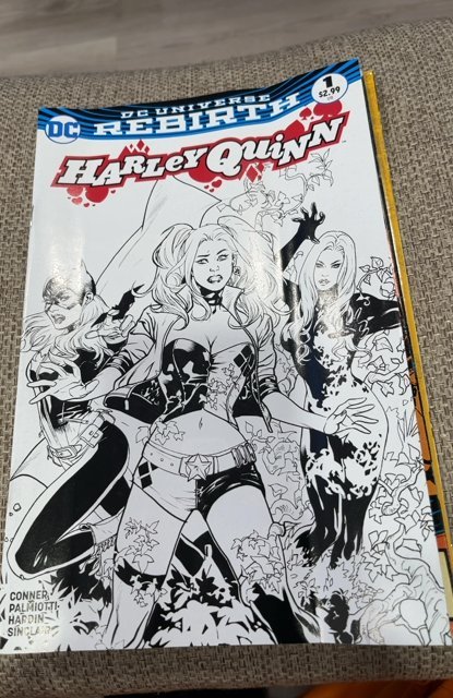 Harley Quinn #1 Zapp Comics Black and White Cover (2016) Harley Quinn 