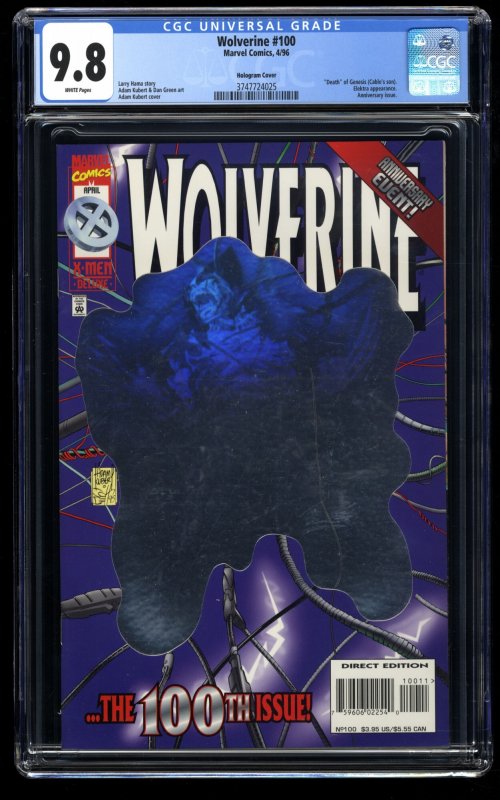 Wolverine #100 CGC NM/M 9.8 White Pages Hologram Variant Cover!