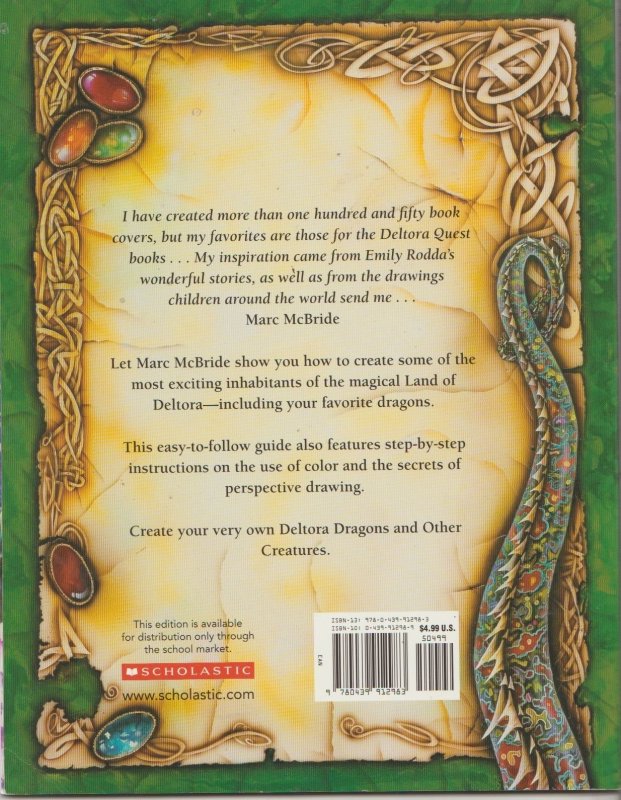 HOW TO DRAW DELTORA DRAGONS BOOK SCHOLASTIC NEW UNMARKED FANTASY STORY ART CONAN