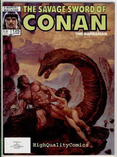 SAVAGE SWORD of CONAN #125, VF+, Kull the Conqueror, God, more SSOC in store