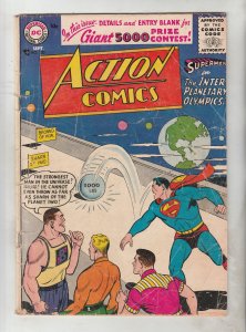 Action Comics #220 (Sep-56) VG Affordable-Grade Superman Inter Planet Olympics