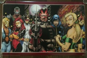 THE NEW WARRIORS Marvel Press Poster #150, 1993, 34 x 22