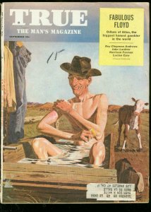 TRUE MAGAZINE SEPT 1954-FAWCETT-BATHING COWBOY COVER VG