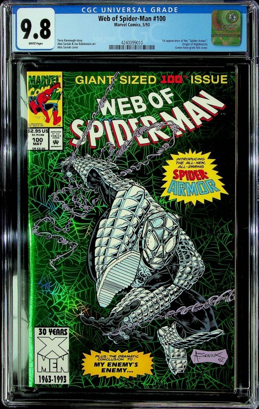 Web of Spider-Man #100 Direct Edition (1993) - CGC 9.8 - Cert#4240099010