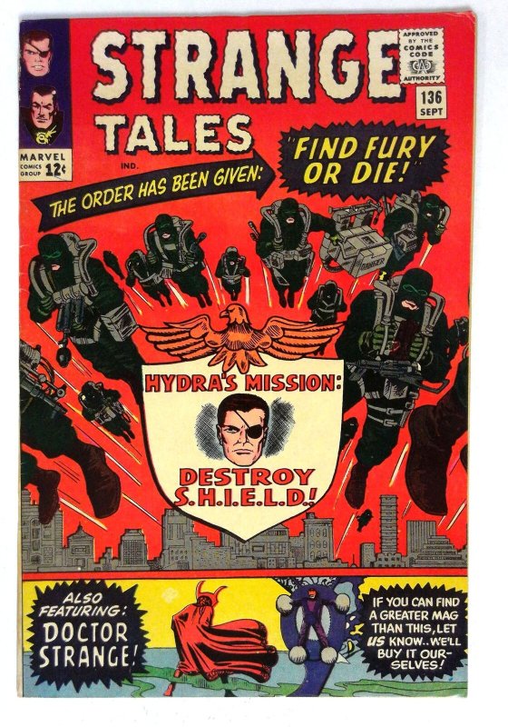 Strange Tales #136 (1965) Fury Hydra Ditko Marvel VF