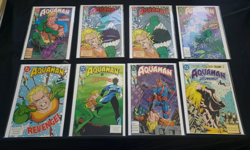 AQUAMAN 8PC (VF/NM) THE DEATH OF POSEIDONIS, DROWNING!?, AQUAMAN VS AQUAMAN 1992 