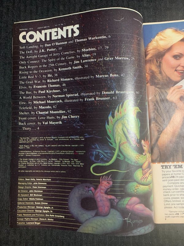 1979 Sept HEAVY METAL Magazine FN 6.0 Moebius / Frank Brunner