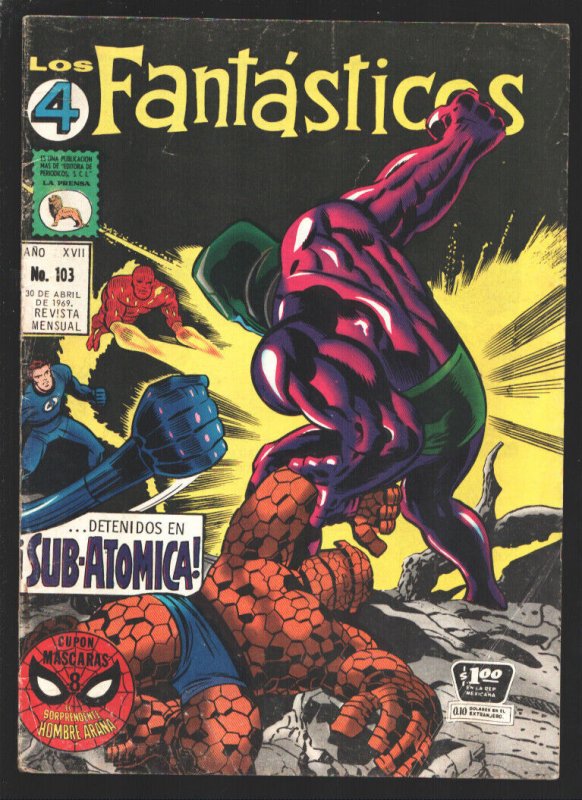 Los Fantasticos 4 #103 1969-Jack Kirby art-From Us Edition #76-Published in M...