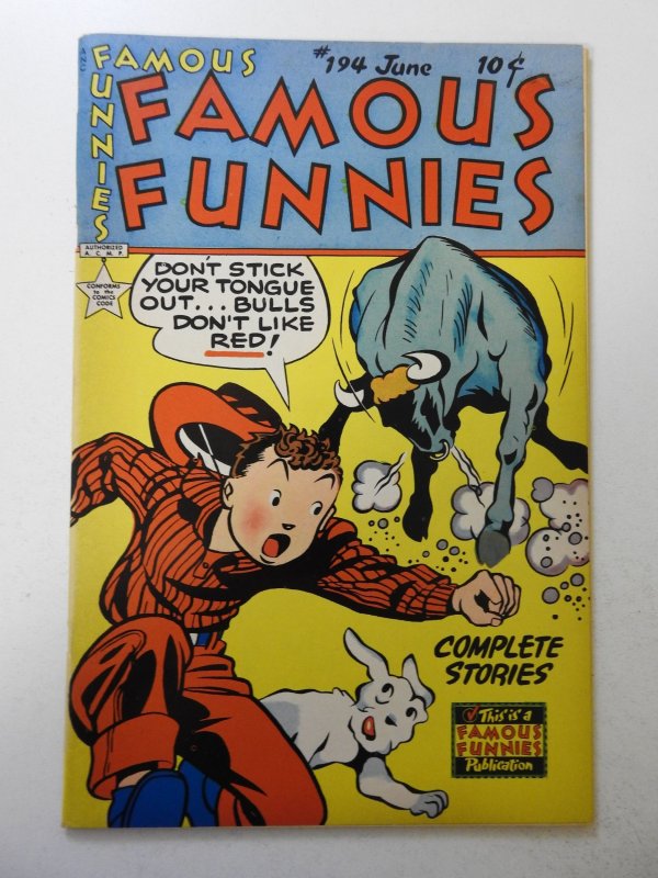 Famous Funnies #194 (1951) VG+ Condition centerfold detached bottom staple