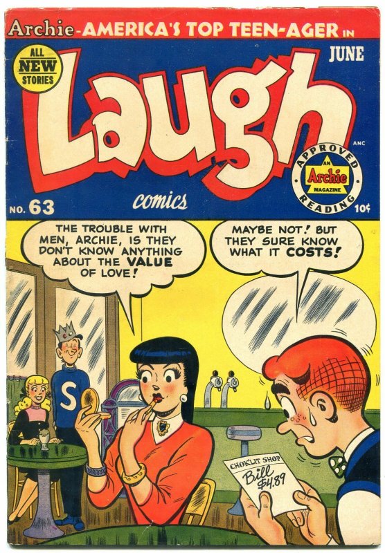 Laugh Comics #63 1954- Archie- Betty - Veronica- incomplete 