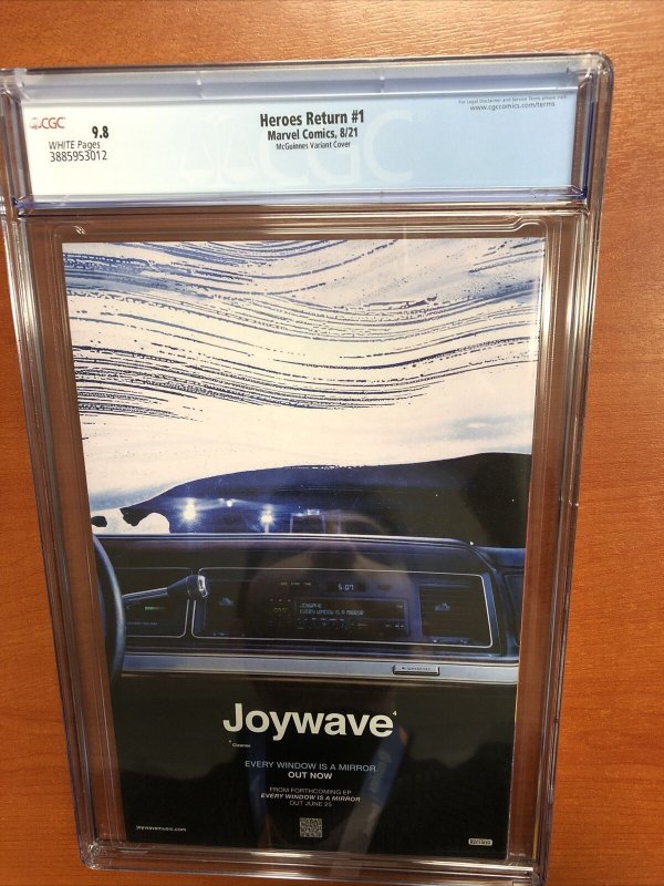 Heroes Return #1 (CGC 9.8) (2021) McGuinnes Variant Cover Census 2!!