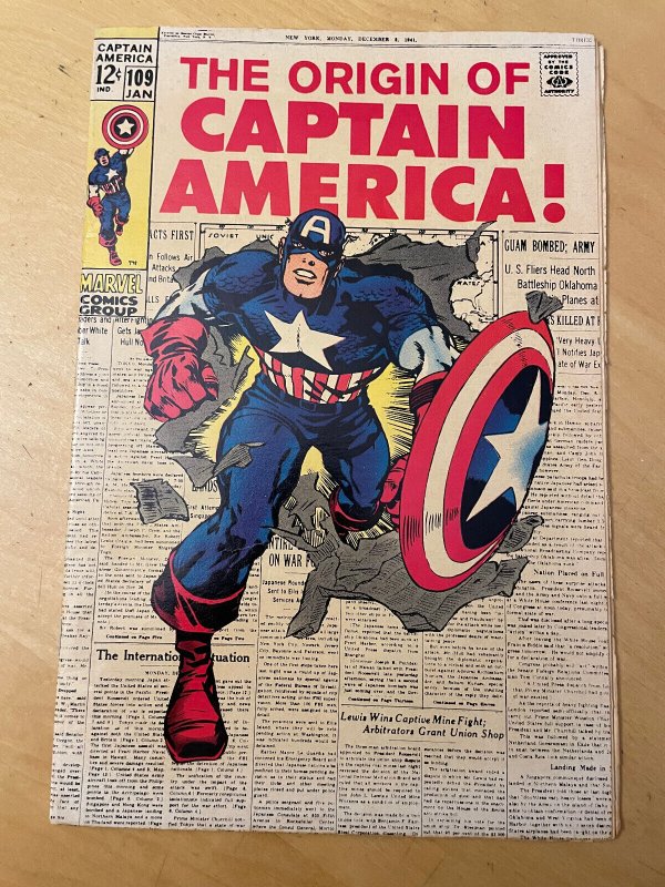 Captain America 109 Jack Kirby 1968 Origin Retold